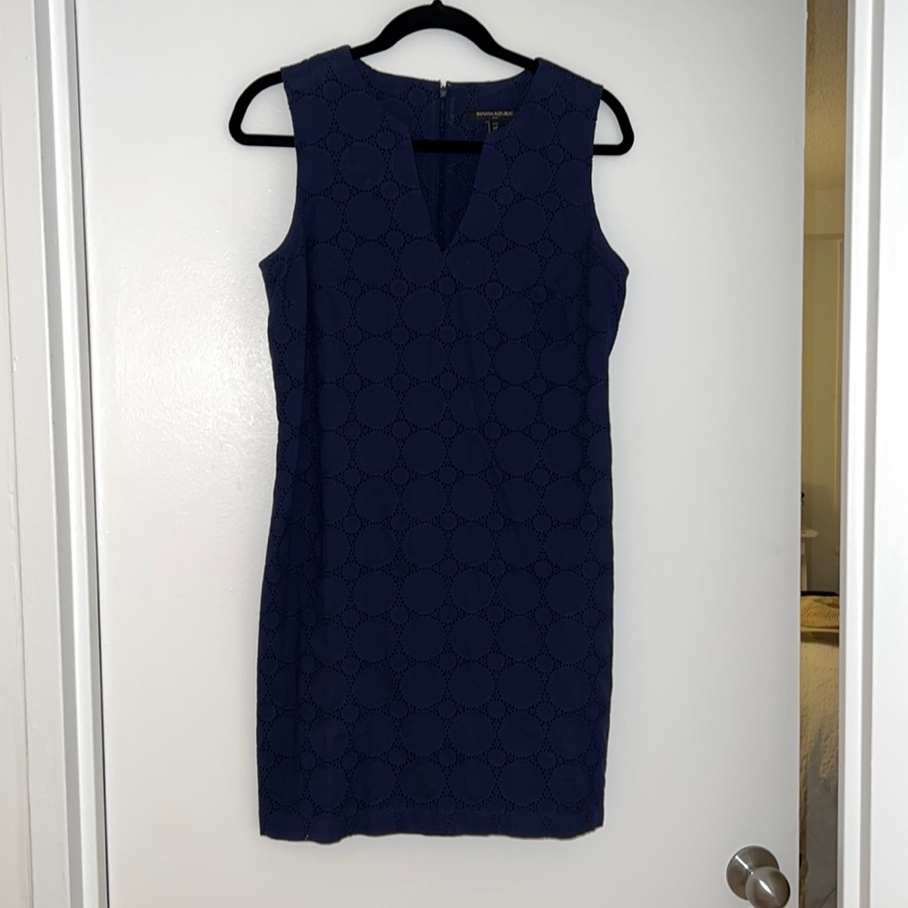 Navy Blue Sleeveless Banana Republic Dress
